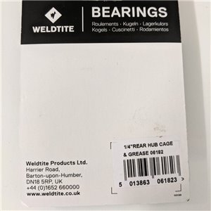 Weldtite 1/4in ball bearing cages with lithium grease for Rear Hubs