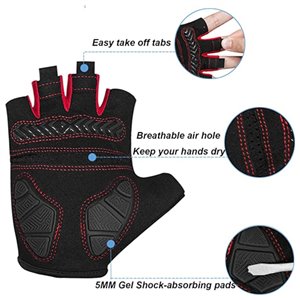 Moreok Half Finger Cycling Gloves Black/Red XXL