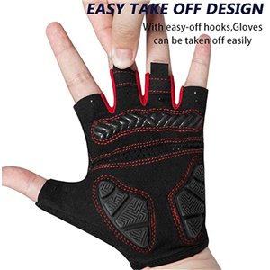 Moreok Half Finger Cycling Gloves Black/Red XXL