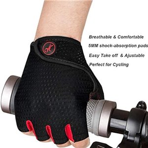 Moreok Half Finger Cycling Gloves Black/Red XXL