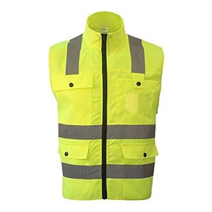 Eastlion High-end Hi-Viz Yellow Safety Waistcoat/Vest Medium
