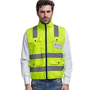 Eastlion High-end Hi-Viz Yellow Safety Waistcoat/Vest Medium