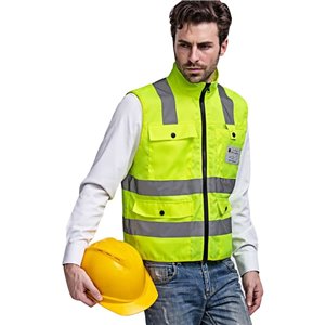 Eastlion High-end Hi-Viz Yellow Safety Waistcoat/Vest Medium