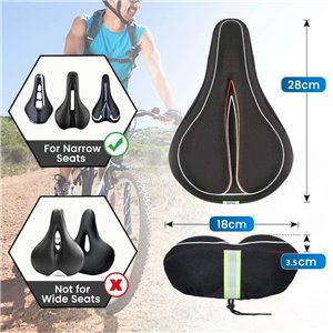 SGODDE Memory Foam Gel Large Bike Seat/Saddle Cover Black