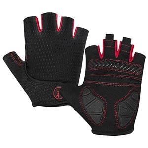 Moreok Half Finger Cycling Gloves Black/Red Medium