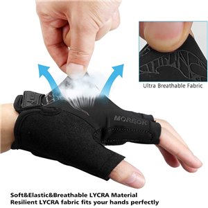 Moreok Half Finger Cycling Gloves Black Small