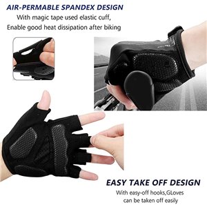 Moreok Half Finger Cycling Gloves Black Small