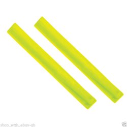 2 x Halfords High Vis Slap Wrap Reflective Yellow Safety Wrist Band