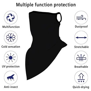 Biker Bandana Face Cover Neck Warmer Black