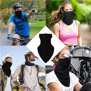 Biker Bandana Face Cover Neck Warmer Black