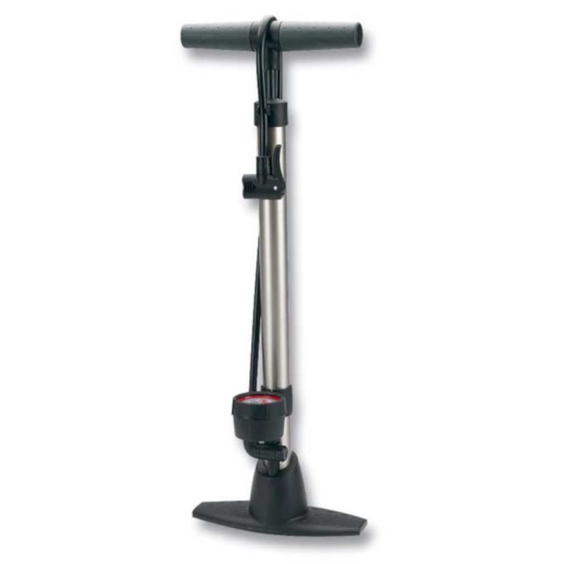 Raleigh Dual Head Alloy Floor/Track Pump Silver