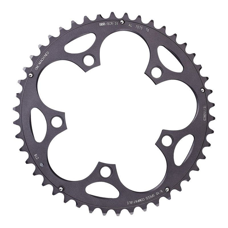 BBB CompactGear BCR-31Chainring 110 BCD 48T Shimano 9/10 Speed Dark Grey