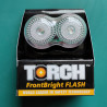 Torch FrontBright Flash 2 LED Front Light 4 Mode Bar Mount Lamp NOS
