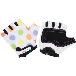 KiddiMoto Kids Fingerless Cycling Gloves Pastel Dotty Medium